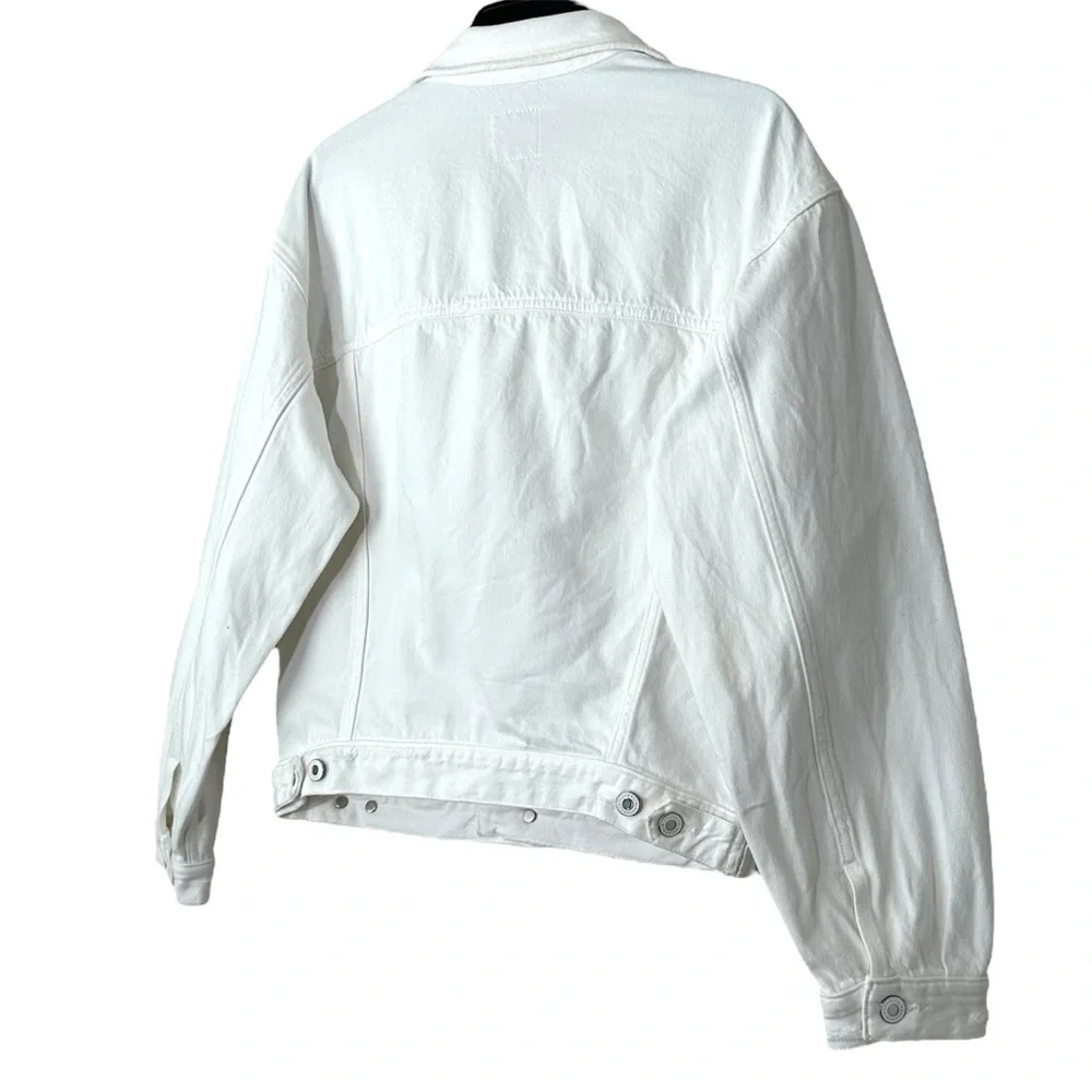 Anthropologie Favorite Daughter White Otto Boyfriend Jacket Rigid Denim size XS - Picture 15 of 16